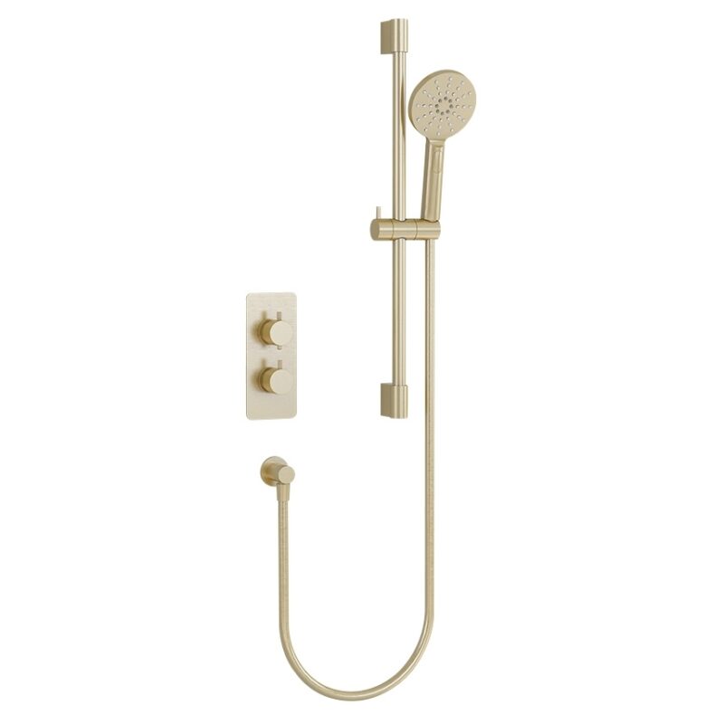 Imex Ravine Concealed Thermostatic Valve with Slide Rail Kit Brushed Brass