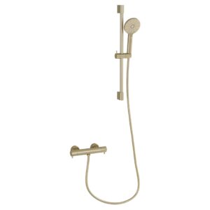 Imex Ravine Cool Touch Thermostatic Bar Shower Set Brushed Brass