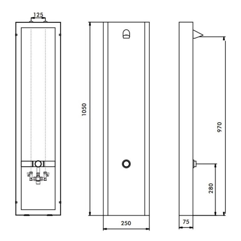 Inta Stainless Steel Shower Panel with Timed Flow Control & TMV3 Valve