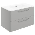 Iona Arosa 810mm Wall Unit & Basin Grey Gloss