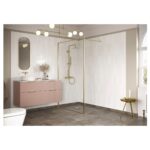 Refresh Wesley Brushed Brass Profile Wetroom Panel 900mm