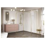 Refresh Wesley Brushed Brass Profile Wetroom Panel 1200mm