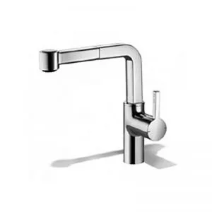 KWC Ava Mono Sink Mixer Tap with Pull-Out Spray Decor Steel