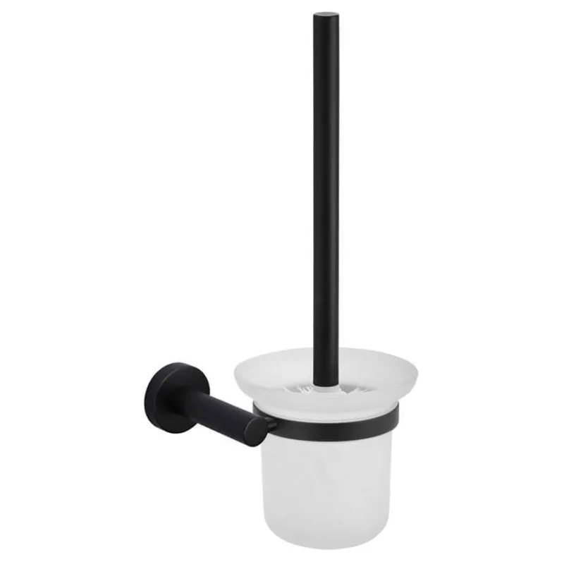 Meir Round Toilet Brush & Holder Matte Black