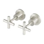 Meir Cross Handle Jumper Valve Wall Top Assemblies PVD Brushed Nickel