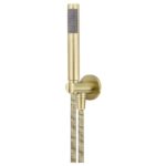 Meir Round Hand Shower on Fixed Bracket Tiger Bronze