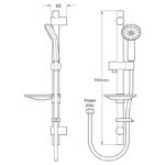 Methven Kiri Satinjet Shower Kit with 1m Rail