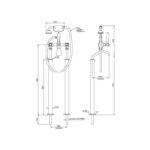 Perrin & Rowe Georgian Floor Bath Shower Mixer, Cross