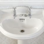 Perrin & Rowe Pair of Basin Taps with Crosshead Handles Nickel