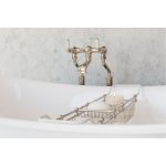 Perrin & Rowe Bath Filler with Lever Handles & Floor Legs Pewter