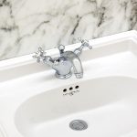 Perrin & Rowe Monobloc Basin Mixer with Crosshead Handles Pewter