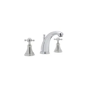 Perrin & Rowe Georgian 3 Hole High Spout Basin Mixer, Cross