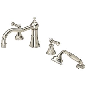 Perrin & Rowe Georgian Bath Set with Country Spout & Lever Handles Nickel