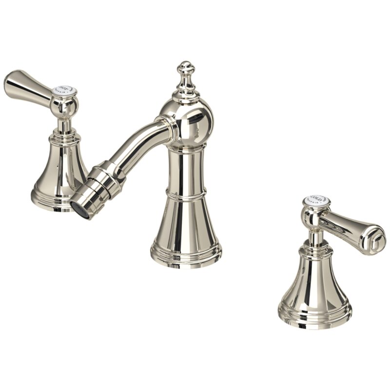 Perrin & Rowe Georgian 3 Hole Bidet Mixer with Lever Handles Nickel