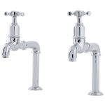 Perrin & Rowe Mayan Deck Mounted Taps Crosshead Handles Chrome