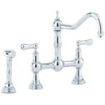 Perrin & Rowe Provence Lever Bridge Sink Mixer & Rinse Chrome