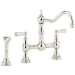 Perrin & Rowe Provence Lever Bridge Sink Mixer & Rinse Nickel