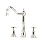 Perrin & Rowe Alsace Sink Mixer, Crosstop Handles, Bronze