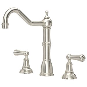 Perrin & Rowe Alsace 3 Hole Sink Mixer with Lever Handles Pewter