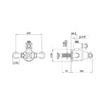 Perrin & Rowe Georgian Exposed Thermostatic Shower, Cross