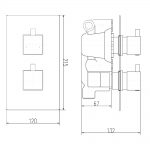 Nuie Volt Twin Themostatic Shower Valve