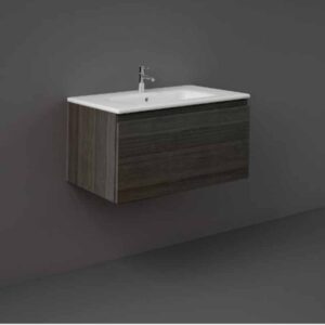 RAK Joy Uno Wall Hung 1 Drawer 800mm Vanity Unit Moka Walnut