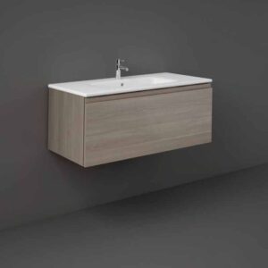 RAK Joy Uno Wall Hung 1000mm Vanity Unit Grey Elm