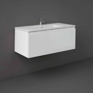 RAK Joy Uno Wall Hung 1000mm Vanity Unit Pure White