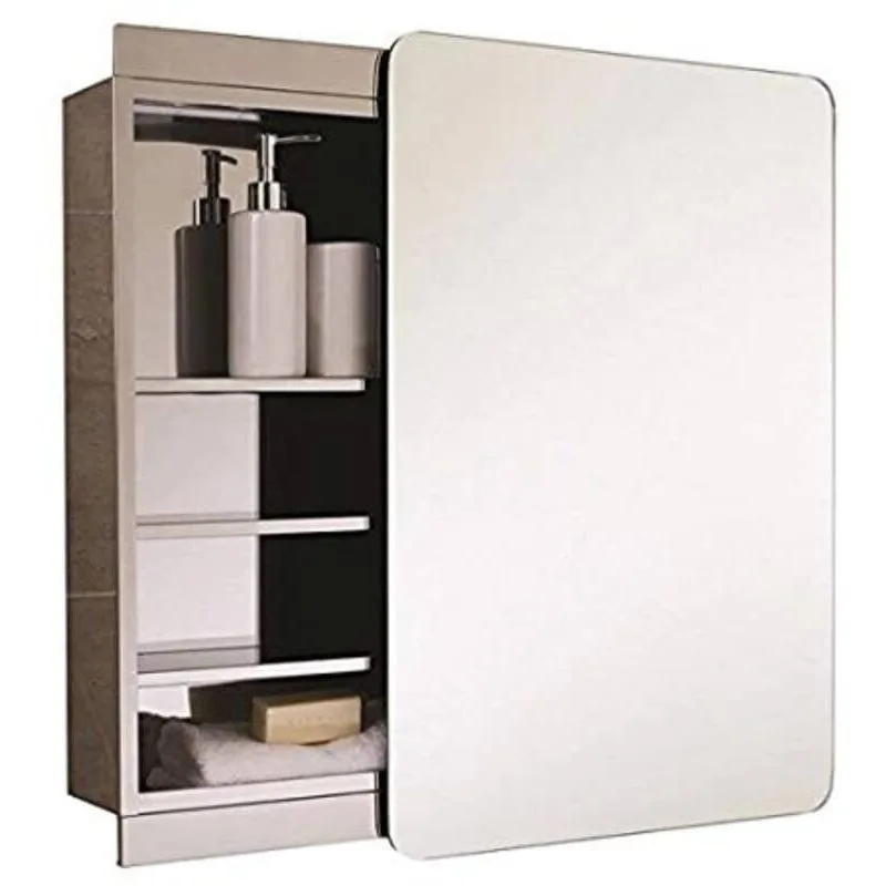 RAK Slide Stainless Steel Single Cabinet with Sliding Mirrored Door