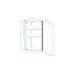 RAK Riva Stainless Steel Single Corner Cabinet with Mirrored Door