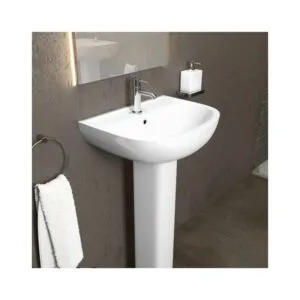 RAK Compact 450mm 1 Hole Basin & Full Pedestal