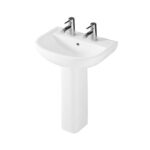 RAK Compact 550mm 2 Tap Hole Basin & Full Pedestal