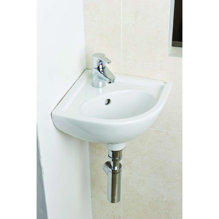 RAK Compact 2 Hole Corner Basin COMCNRB2