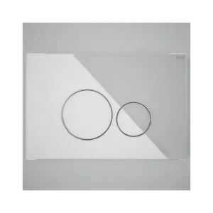 RAK Ecofix Round Dual Flush Plate White Glass