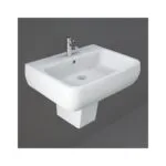 RAK Metropolitan 520mm 1 Hole Basin & Semi Pedestal