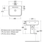 RAK Metropolitan 520mm 1 Hole Basin & Semi Pedestal