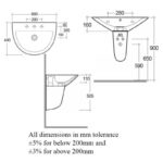 RAK Morning 600mm 1 Hole Basin & Semi Pedestal