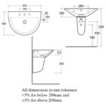 RAK Morning 650mm 1 Hole Basin & Semi Pedestal