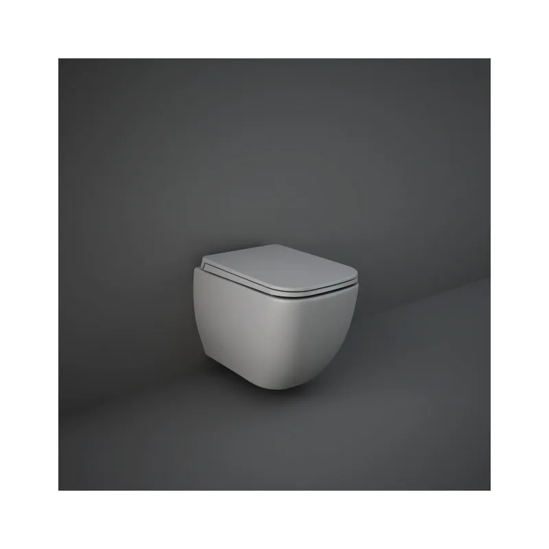 RAK Feeling Rimless Wall Hung Toilet & Soft Close Seat Matt Gray