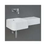 RAK Petit Square 765mm Wall Hung Basin Right Ledge