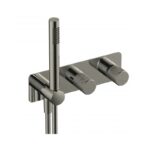 RAK Amalfi Thermostatic Dual Outlet Shower Valve with Handset Brushed Nickel