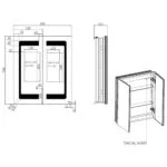 RAK Aphrodite 600x700mm Recessable Illuminated Mirror Cabinet