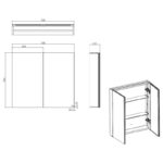 RAK Gemini 800x700mm Double Door Mirrored Cabinet