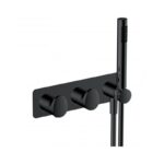 RAK Horizontal Dual Outlet Shower Valve with Handset Matt Black