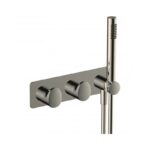 RAK Horizontal Dual Outlet Shower Valve with Handset Brushed Nickel