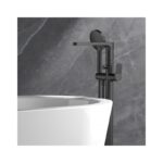 RAK Petit Round Freestanding Bath Shower Mixer Matt Black