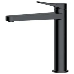 RAK Petit Round Mid Height Basin Mixer Matt Black