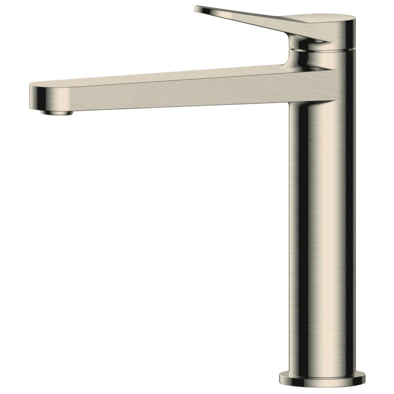 RAK Petit Round Mid Height Basin Mixer Brushed Nickel