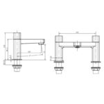 RAK Petit Square Bath Filler Brushed Nickel