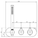 RAK Sorrento Dual Outlet Shower Valve with Handset Brushed Nickel